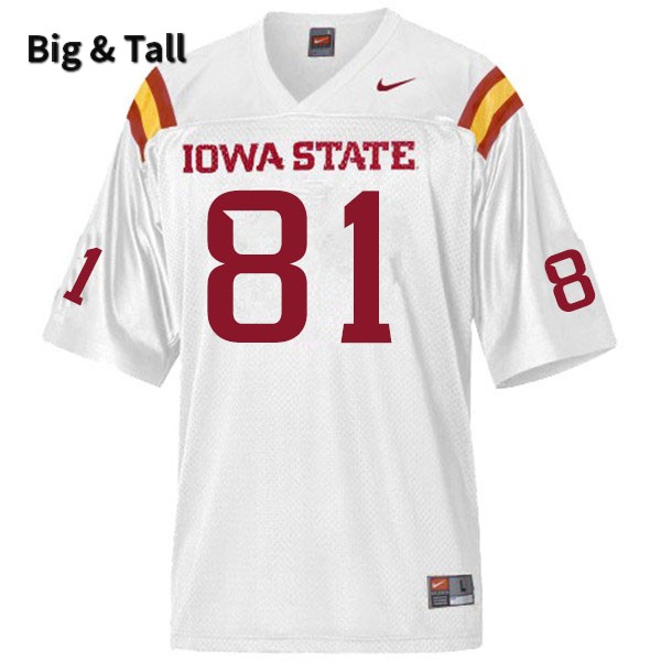 Iowa State Cyclones Men's #81 D'Shayne James Nike NCAA Authentic White Big & Tall College Stitched Football Jersey JS42F77VK